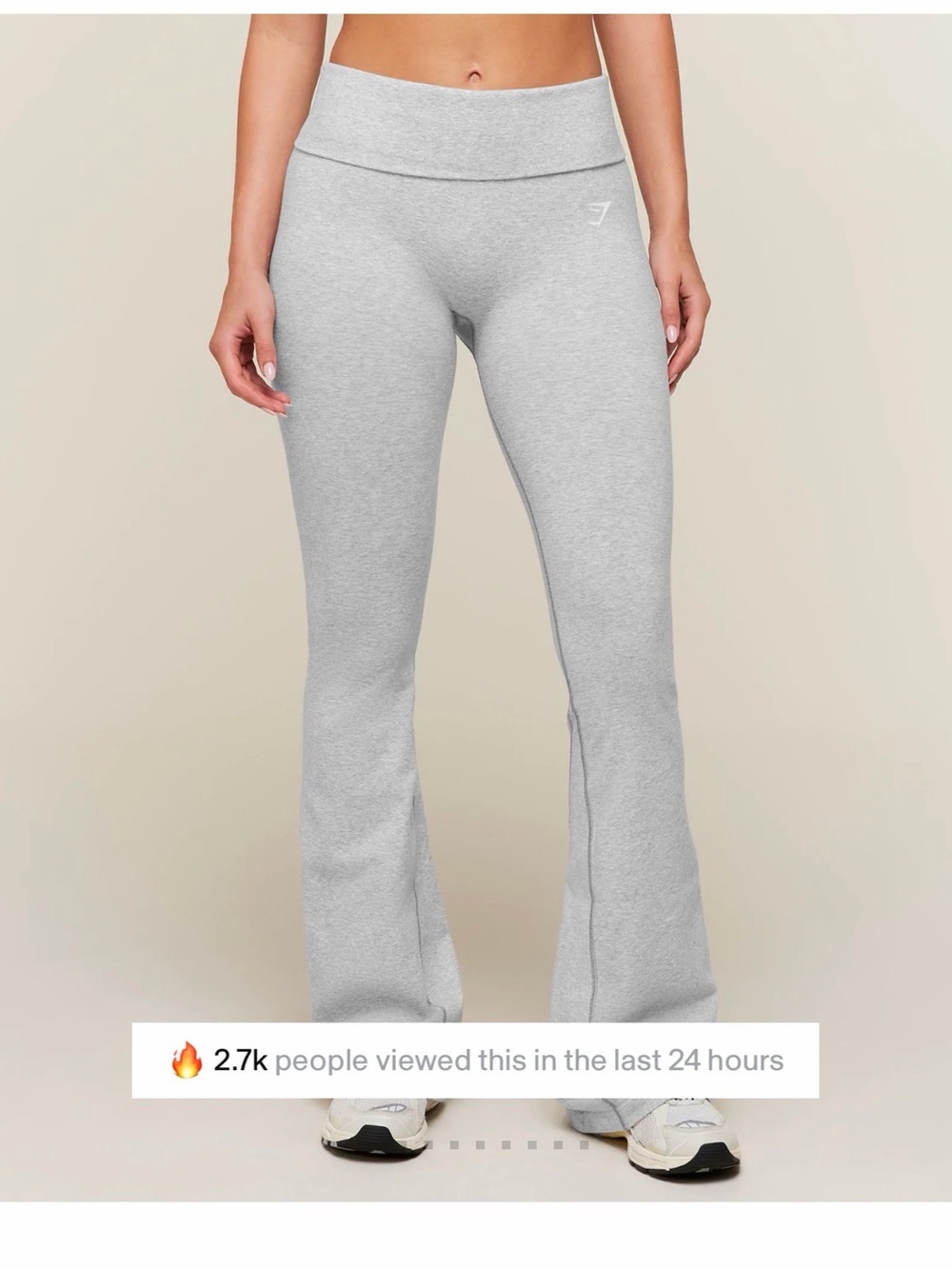 Gymshark Light Gray High-Rise Flare Leggings